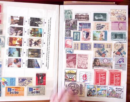1880-1990, Amazing selection of VIGNETTES in five stockbooks,