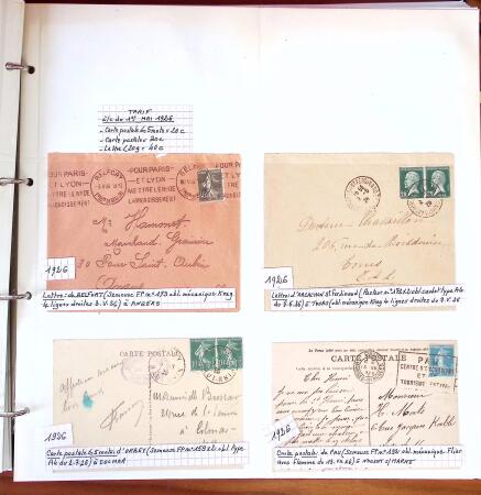 1750-1947, Collection de lettres classées par TARIFS