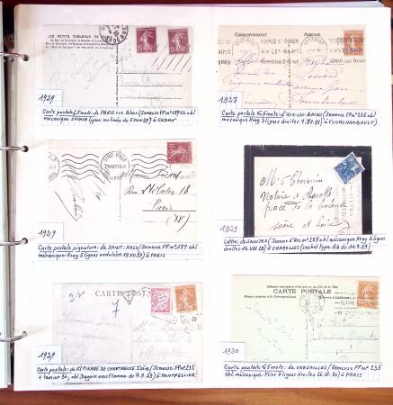 1750-1947, Collection de lettres classées par TARIFS