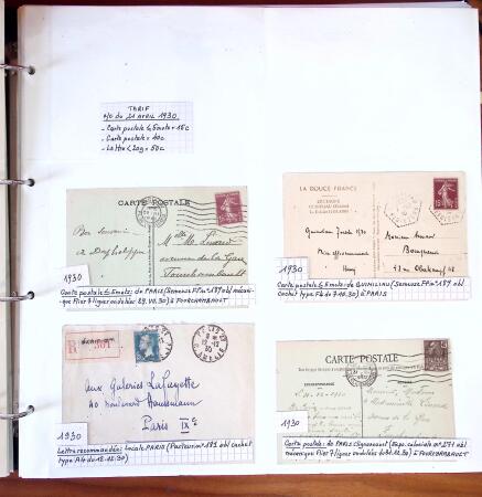 1750-1947, Collection de lettres classées par TARIFS