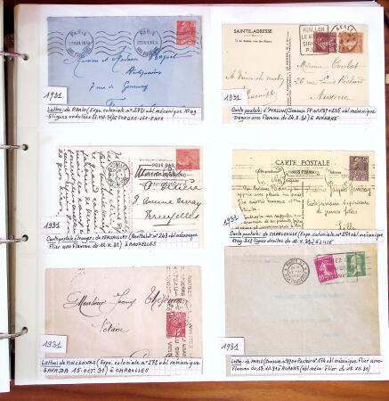 1750-1947, Collection de lettres classées par TARIFS