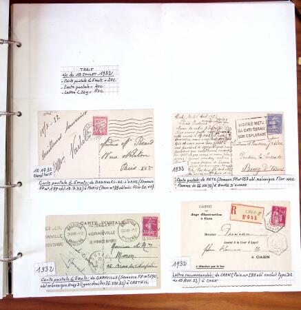 1750-1947, Collection de lettres classées par TARIFS
