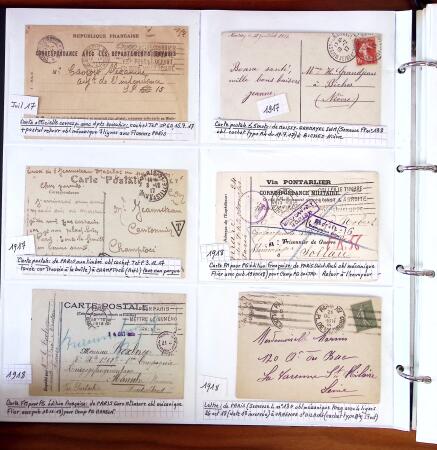 1750-1947, Collection de lettres classées par TARIFS