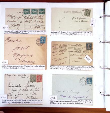 1750-1947, Collection de lettres classées par TARIFS