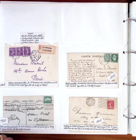 1750-1947, Collection de lettres classées par TARIFS