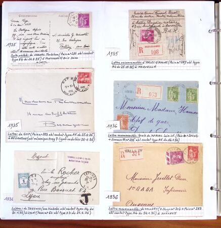 1750-1947, Collection de lettres classées par TARIFS