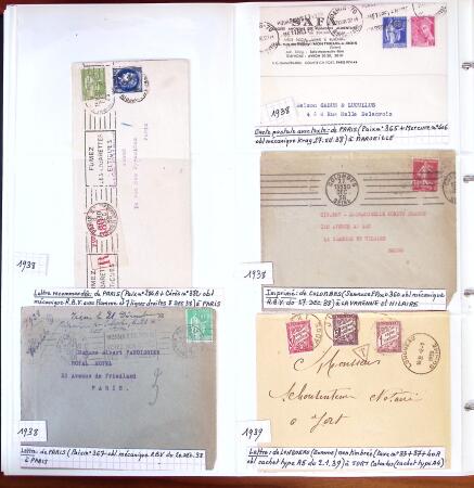1750-1947, Collection de lettres classées par TARIFS