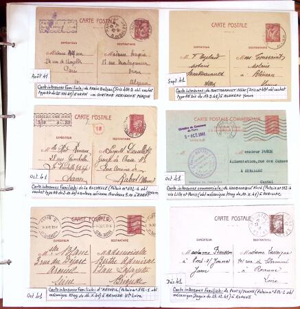 1750-1947, Collection de lettres classées par TARIFS