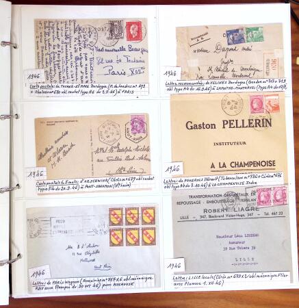 1750-1947, Collection de lettres classées par TARIFS
