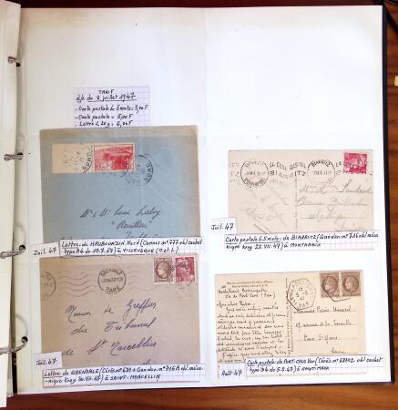 1750-1947, Collection de lettres classées par TARIFS