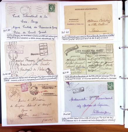 1750-1947, Collection de lettres classées par TARIFS