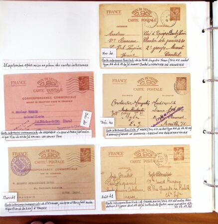 1750-1947, Collection de lettres classées par TARIFS