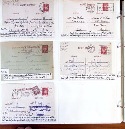1750-1947, Collection de lettres classées par TARIFS