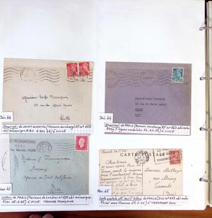 1750-1947, Collection de lettres classées par TARIFS