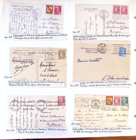 1750-1947, Collection de lettres classées par TARIFS