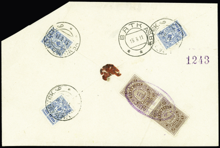 Group of 8 different covers franked with ZEMSTVOS stamps