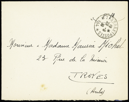 LF avec CAD de fortune "tresor et poste 134" (1939 - réutilisation d'un CAD de 1914 - 1918). TB