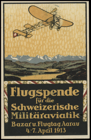 1913 (6. Apr.) Flugtag Aarau, Flugspendemarke 50Cts