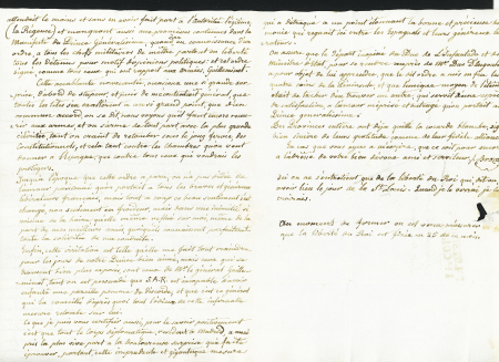 Lettre pour Narbonne avec MP "Arm. D'Espagne 1er corps" (1823). TB