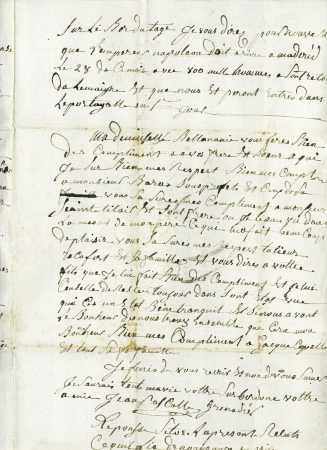 Lettre avec MP rouge "n°5 Bau principal arm. D'Espagne" (1809). TB