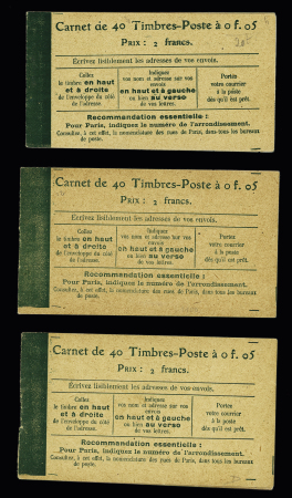 Lot de 5 carnets, n°137 C5 avec papier GC. TB. Cote