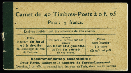 Lot de 5 carnets, n°137 C5 avec papier GC. TB. Cote