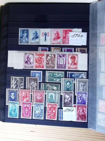 1943-1999, Stock de timbres neufs de France (jusqu'à