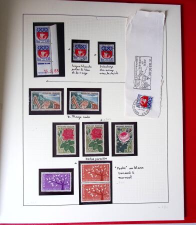 1960-1970, 1 classeur et 1 enveloppe avec des variétés