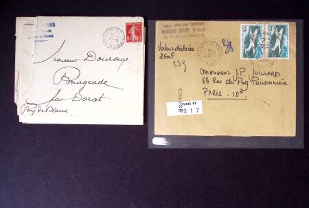 1810-1950, Ensemble de 104 lettres regroupant un ensemble