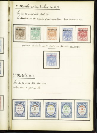 FISCAUX 1860-1918, Exceptionnelle collection de timbres