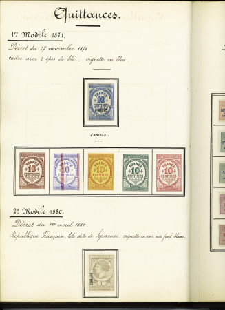 FISCAUX 1860-1918, Exceptionnelle collection de timbres