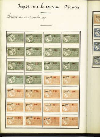 FISCAUX 1860-1918, Exceptionnelle collection de timbres