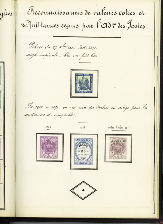 FISCAUX 1860-1918, Exceptionnelle collection de timbres