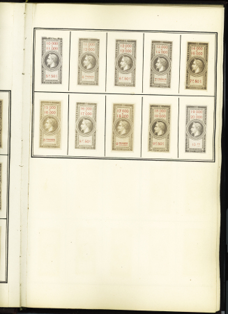 FISCAUX 1860-1918, Exceptionnelle collection de timbres