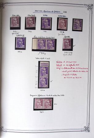 1945-1954, Un classeur Y&T avec remarquables variétés