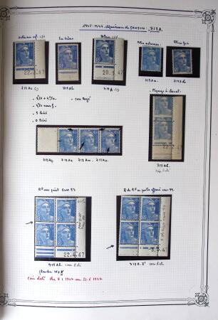 1945-1954, Un classeur Y&T avec remarquables variétés