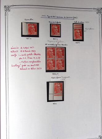 1945-1954, Un classeur Y&T avec remarquables variétés