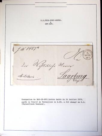 1870-1871, Ensemble de 13 lettres avec marques postales