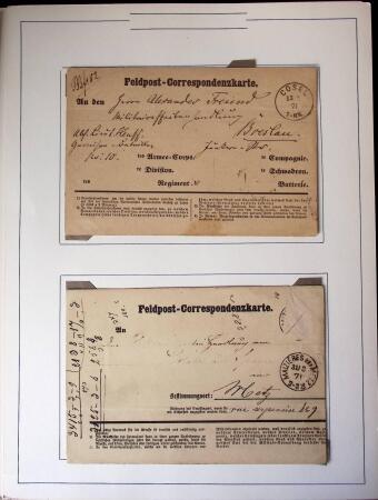 1870-1871, Ensemble de 13 lettres avec marques postales