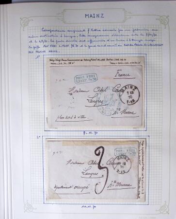 1870-1871, Ensemble de139 lettres de prisonniers de