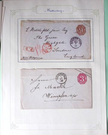 1869-1880, Bel ensemble de 32 entiers allemands parmi