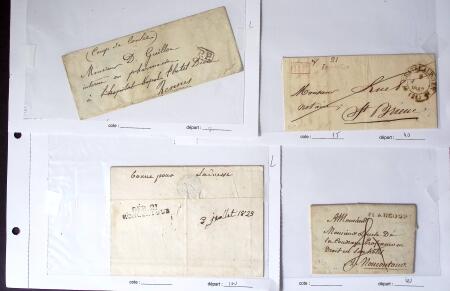 1787-1909, Ensemble de lettres anciennes provenant de