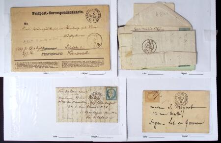 1787-1909, Ensemble de lettres anciennes provenant de