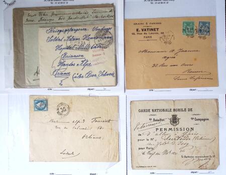 1787-1909, Ensemble de lettres anciennes provenant de