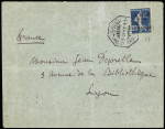 Syrie n°37 OBL octogonale bilingue français-arabe "Saïda" (1921) sur lettre pour Lyon. TB