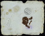 Syrie n°37 en paire OBL Beyrouth 14 (1921) sur lettre pour Saint-Gall (Suisse) avec griffe bleue "accident en mer courrier inondé" (naufrage du SS Kalyan). RR et TB