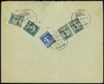 Syrie n°108, paire + 1 exemplaire + n°31 OBL grand CAD à pont "Alep" (1924) au verso d'une lettre pour Anvers (Belgique). TB