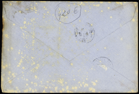 N°140 sur lettre pour Bienhoa avec étiquette rose "détérioré par le feu et l'immersion lors de l'incendie du 15 oct 1923 à bord du paquebot Angkor". Rare et TB