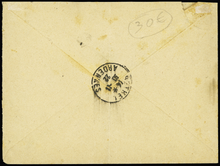 Lettre non affranchie de Vitry le François avec n°140, 2 pièces surchargées "T" utilisées comme timbre-taxe OBL Rethel Ardennes (1922), peu courant et TB