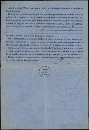N°140 + 107a OBL Saint Briest Isère (1924) sur commandement des impôts AFF à 26c. Rare et TB